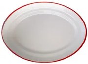 Емайлирано плато овално 30см крем/червено RETRO-(96/30 105+105)