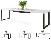 АВЕЛА Бял мат - ЛОФТОВА ХОЛНА/ТРАПЕЗНА МАСА РАЗТЕГАТЕЛНА ДО 310 cм!