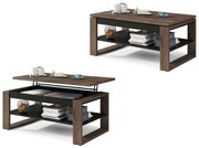 НУО Кафяв дъб/Черен мат -МОДЕРНА ХОЛНА МАСА С ПОВДИГАЩ СЕ ПЛОТ