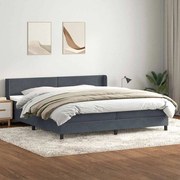 3317962 vidaXL Боксспринг легло с матрак, тъмносиво, 200x210 см, кадифе