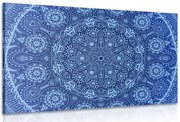 Картина на платно – Декоративна Мандала с дантела в синьо