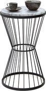 Метален - Mdf странична маса Hoffman в черен - бял мраморен ефект 35x35x58см.