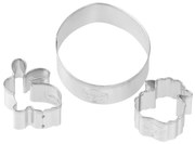 Комплект 3 бр формички за линцер Dr.Oetker 1878, Яйце, Зайче, Агънце, Неръждаема стомана, Сребрист