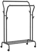 Мобилна свободно стояща закачалка LINEA, черна