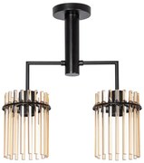 Висящ полилей 2xE27/60W/230V черен/опушен