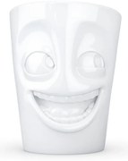 Бяла порцеланова чаша с дръжка и усмивка , обем 350 ml - 58products