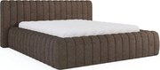 Кафяво двойно тапицирано легло с място за съхранение и включена подматрачна рамка 160x200 cm Carilla – ELTAP