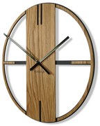 Дървен стенен часовник 50 см Уникален - дъб