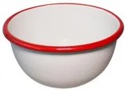 Емайлирана купа ф22см крем/червено RETRO-(69/22 105+105