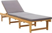 46491 vidaXL Сгъваем шезлонг с шалте, акациево дърво масив