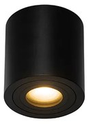 Модерен кръгъл прожектор за баня черен - Capa