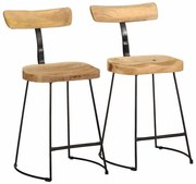 4013523 vidaXL Бар табуретки, 2 бр, 49x43x79 см, мангово масив дърво
