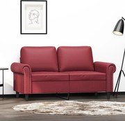 359502 vidaXL 2-местен диван, виненочервен, 120 см, изкуствена кожа