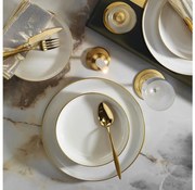 Комплект за хранене 16 части бял/златен/порцелан