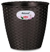 Stefanplast - Кръгла кашпа Natural Line 19 см - мока