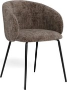 ЦЛЯРА Приглушено кафяво (тъкан Juto 4)/черни крака - МОДЕРЕН ТАПИЦИРАН СТОЛ ЛОФТ ЗА ДНЕВНА/ТРАПЕЗАРИЯ/ОФИС