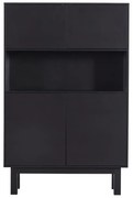Черен шкаф от борова дървесина 110x170 cm Finca - WOOOD