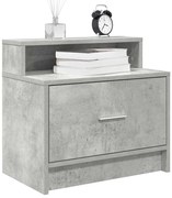 858674 vidaXL Нощно шкафче с чекмедже, бетонно сив, 51x31x47 см