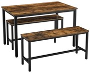 Комплект бар маса с 2 пейки TREVOR, кафяво/черно
