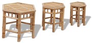 41495 vidaXL Градински табуретки, 3 бр, бамбук