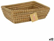 Многофункционална Кошница Privilege Korne Кафяв плетена ракита Квадратен 30 x 23 x 9 cm (12 броя)