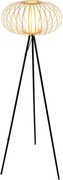Briloner 1759011 - Подова лампа 1xE27/10W/230V бамбук/черна