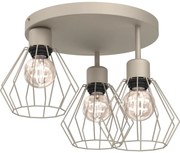 Плафон PARKLA 3xE27/15W/230V бежов