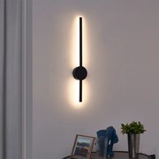 Модерна стенна лампа черна 60 см с LED - Clockwise