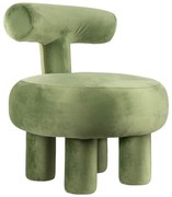 Светлозелено кадифено кресло Abrazo – Leitmotiv