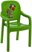 Детски стол с подлакътник зелен