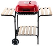 Грил за дървени въглища с капак и рафтове 96 x 45 x 75 cm