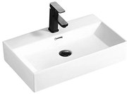 Мивка за баня COMPACT WHITE 6036W, Inter Ceramic, монтаж върху плот, порцелан, бял, 60.5х36х13см