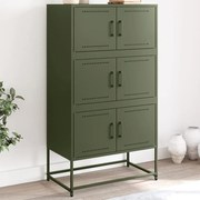 846492 vidaXL Бюфет, маслиненозелен, 68,5x38,5x123,5 см, стомана