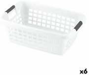 Кош за Мръсни Дрехи С дръжки Бял 70 L (6 броя)