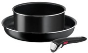 Tefal - Комплект съдове 3 ч. INGENIO EASY COOK & CLEAN BLACK