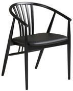 Черен трапезен стол с подлакътници от масивен бук Agustin – House Nordic