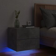 Sonata H Нощно шкафче за стена с LED осветление, бетонно сиво