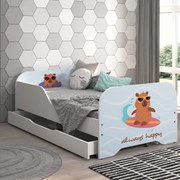 Детско легло MIKI 160 x 80 cm с матрак и решетка - HAPPY KAPIBARA