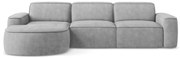 Светлосив шенилов ъглов диван (ляв ъгъл) Omao – Makamii