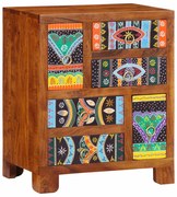 4016500 vidaXL Бюфет Многоцветен 50x35x60 Масивна дървесина Акация