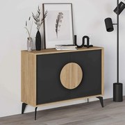Конзола Gora от меламин в сапфирен дъб - копринено черен цвят 110x40x82см.