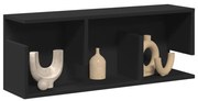854833 vidaXL Стенен шкаф, 80x20x30 см, черен, инженерно дърво