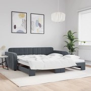 3196937 vidaXL Легло за спане с ракла без матрак, Тъмно сиво, 100x200 см