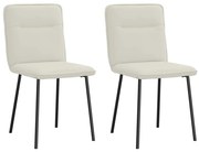 4101218 vidaXL Трапезни столове, 2 бр, кремави, кадифе