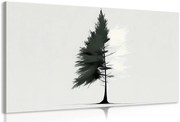 Картина на платно – Минималистично иглолистно дърво