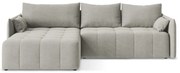 Светлосив разтегателен ъглов диван с място за съхранение (ляв ъгъл) Moku – Makamii