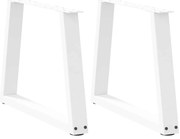 4012553 vidaXL Крака за масичка за кафе, V-образни, 2 бр., бели, 60 x (42-43,3) см, стомана