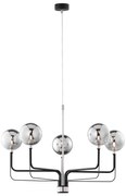 Jupiter 1888 - Подвесен полилей ERIS на кабел 5xG9/14W/230V матов хром/черен/димно сиво