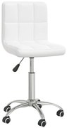 3087561 vidaXL Въртящ се трапезен стол, бял, изкуствена кожа