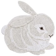 Светлосив ръчно изработен памучен детски килим подходящ за пране 130x135 cm Bunny – Lorena Canals